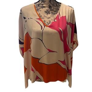 Diane Von Furstenburg Print Stretch Silk Top - Size S